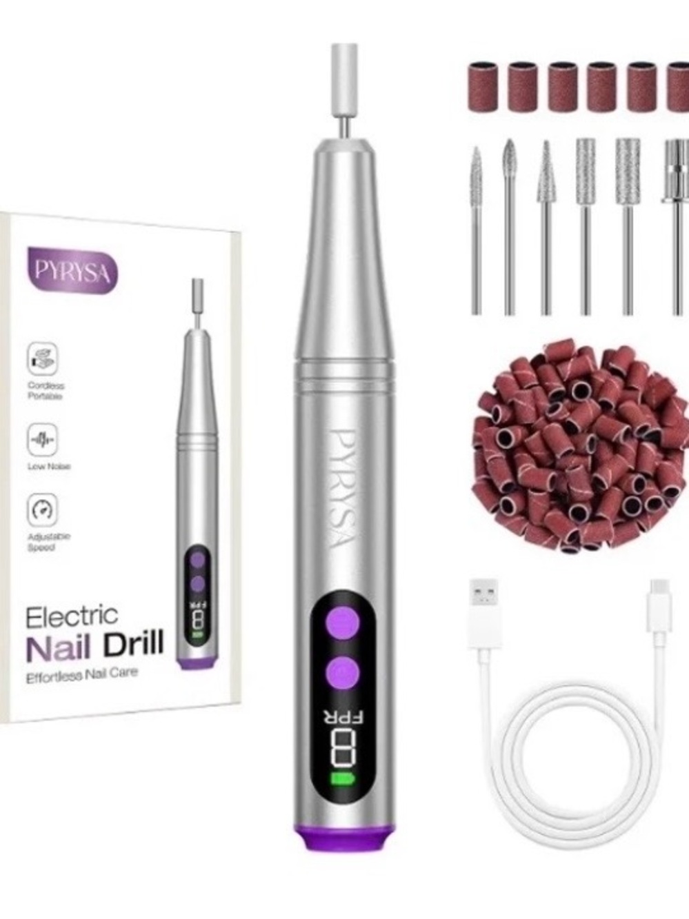 NEW - Cordless Nail Drill, Electric Nail File Machine for Acrylic Gel Polish